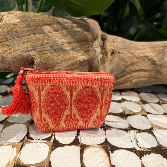 Handmade Handbags - Orange Mini Mexican Coin Purse